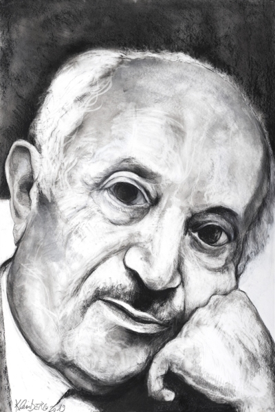 Simon Wiesenthal, pastel sur papier, 80x120 cm, 2019.