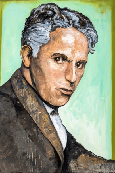 Charlie Chaplin, huile sur toile 114x147 cm, 2019.