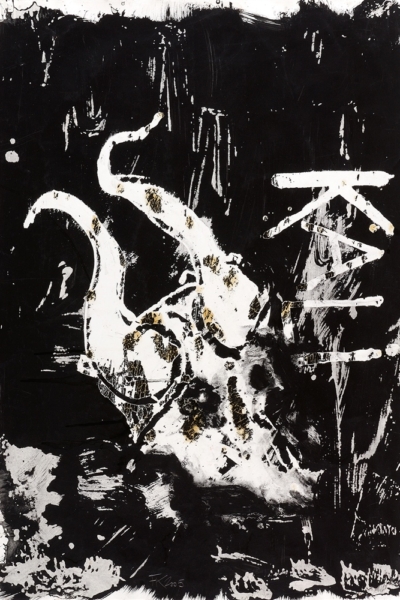 Kali, gomme arabique sur papier, 56x76 cm, 2006.