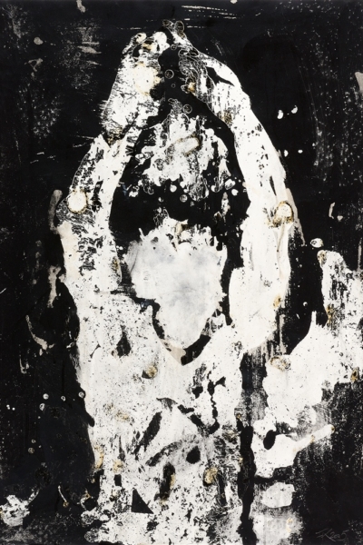Ablution, gomme arabique sur papier, 56x76 cm, 2006.Collection privée.