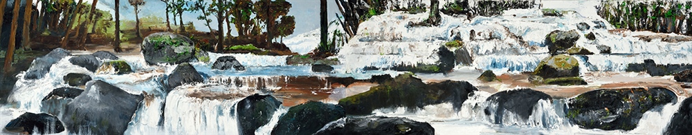 Panoramique, huile sur toile 50 x 400 cm, 2015