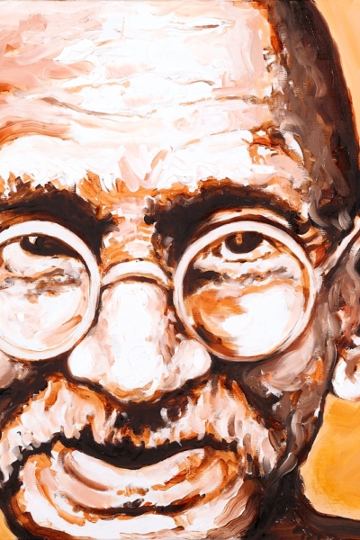 Gandhi, huile sur toile, 60x60 cm, 2009. Collection privée.