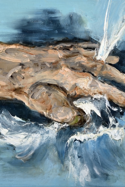 Insaisissable I, huile sur toile 30x30 cm, 2017. Collection privée.