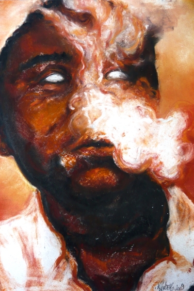 Smoke II, pastel sur papier 57x76cm, 2009.