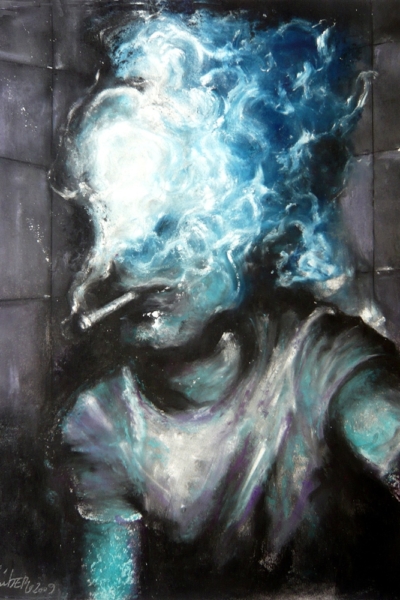 Smoke III, pastel sur papier 57x76cm, 2009. Collection privée.