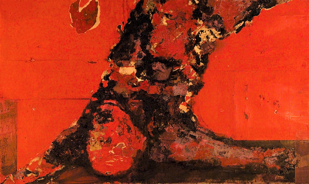 Chute de corps, huile sur toile 130x197 cm, 2001.Collection privée.