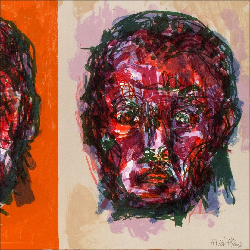 Face, détail, 2002, lithographie, 55x76 cm, Fred Kleinberg, art édition.