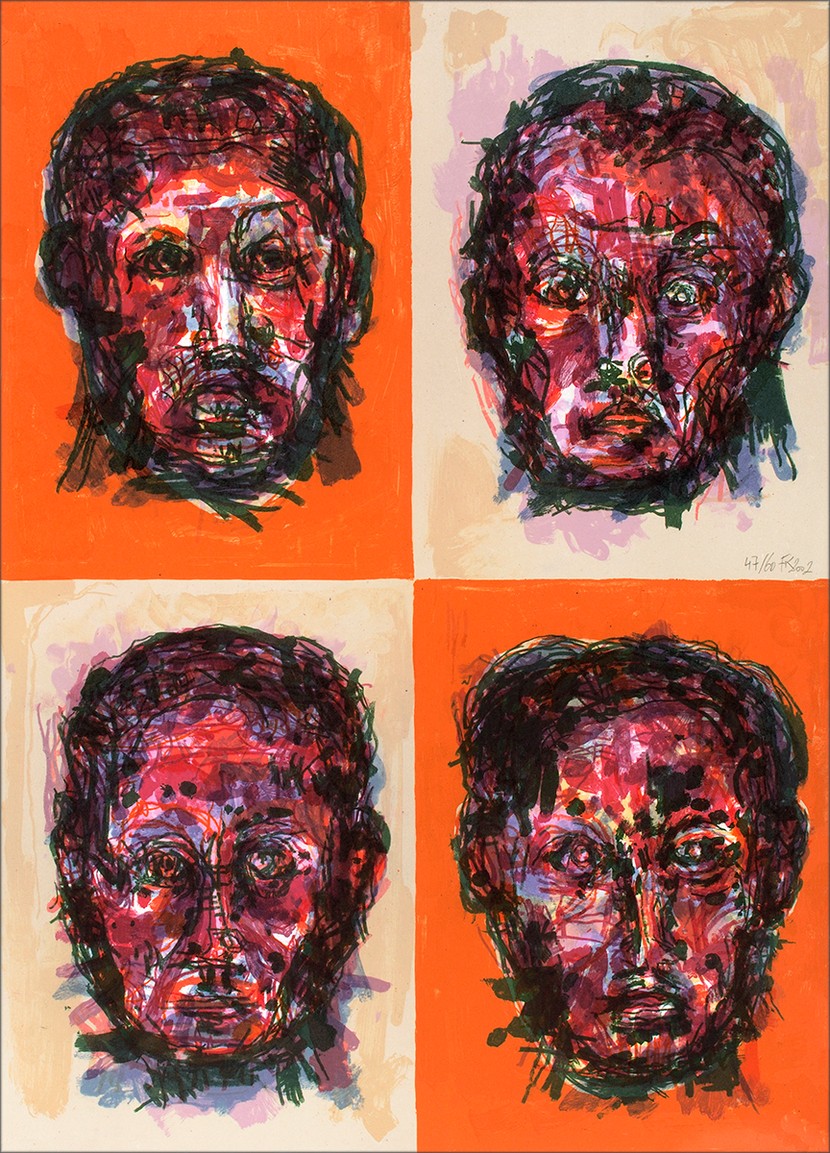 Face, 2002, lithographie, 55x76 cm, Fred Kleinberg, art édition.