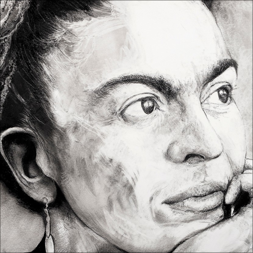 Frida Khalo, détail, 2021, impression encre pigmentaire, 50x70 cm, Fred Kleinberg, art édition.