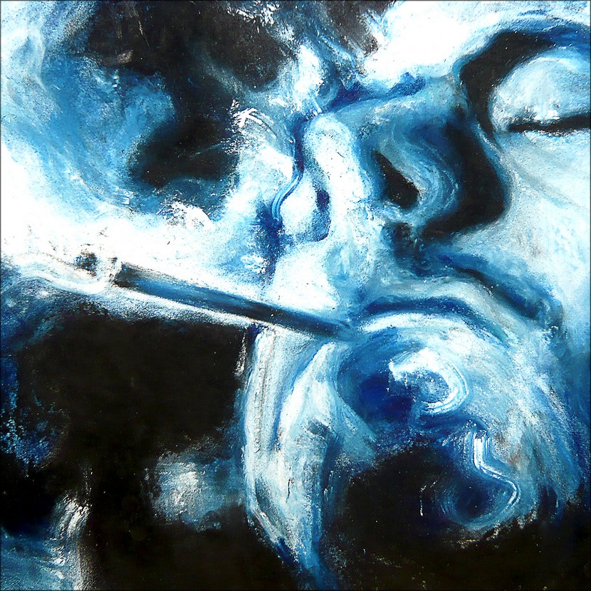 Fumeur, détail, 2021, impression encre pigmentaire, 30x40 cm, Fred Kleinberg, art édition.