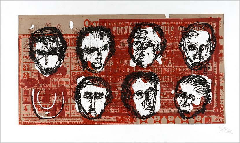 Les disparus, 2002, gravure, 80x140 cm, Fred Kleinberg, art édition.
