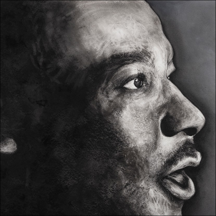 Martin Luther King, détail, impression encre pigmentaire, 50x70 cm, Fred Kleinberg, art édition.