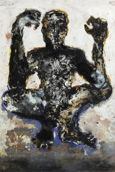 Yogi, pastel et huile sur papier 76X57cm, 2006.